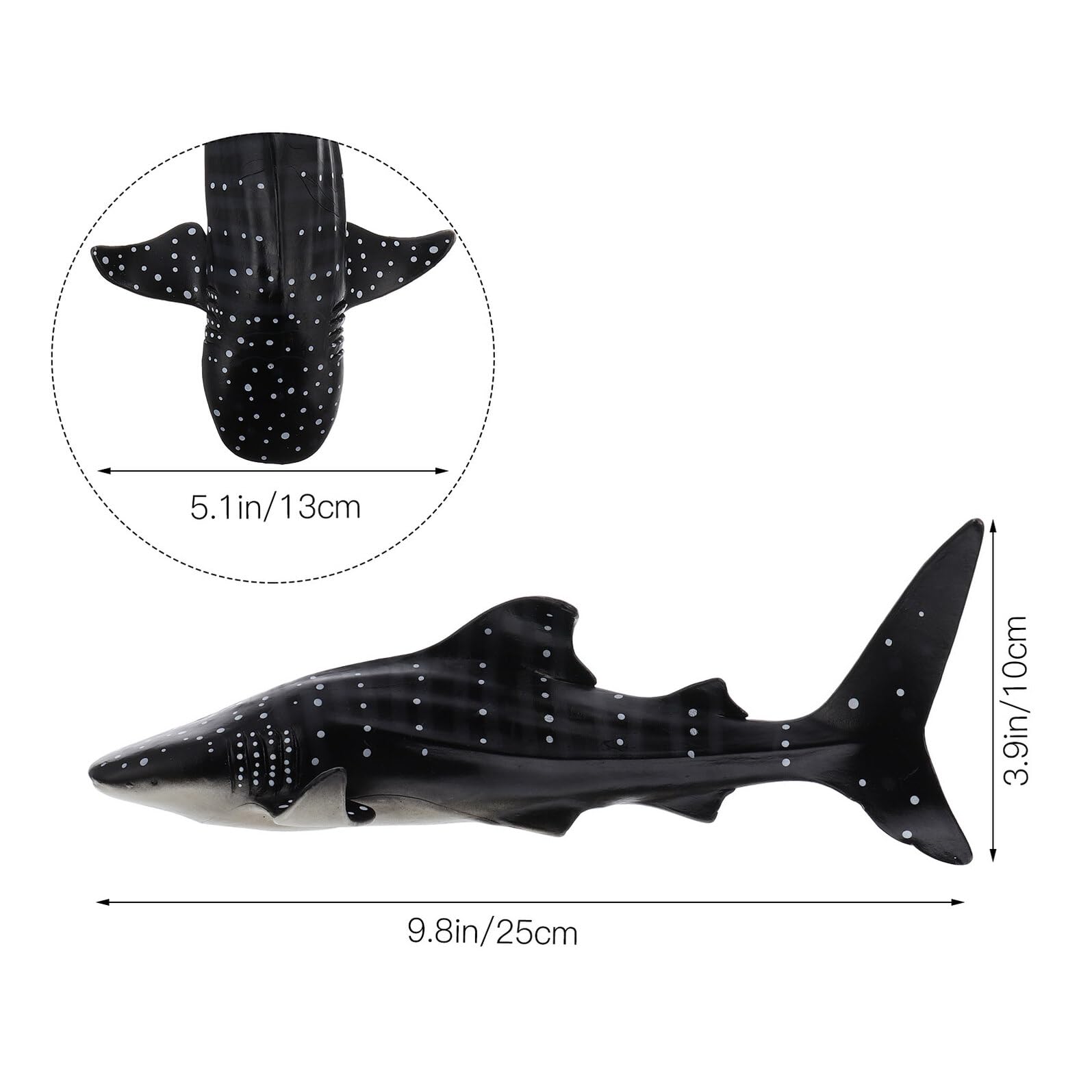 Figura de Tiburón Ballena Negra de Plástico, Modelo Infantil