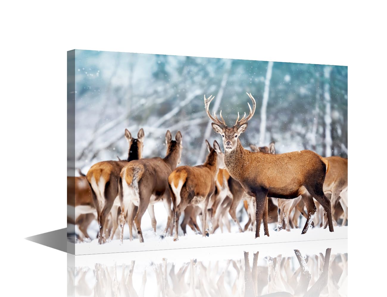 Motivational Wall Art Canvas Print Animal Deer Pictures Wall Autumn Office Decor 1 Pieces Inspirational Wall Artwork Paintings Poster Picture Decoration Home Decor Framed Ready to Hang 24x16 in