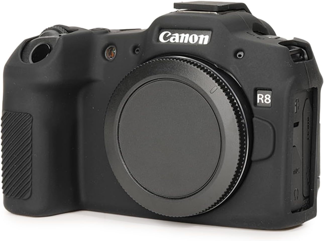 TYUANDOUER EOS R8-hoes, zachte siliconen beschermhoes voor Canon EOS R8 EOSR8 digitale camera, anti-kras EOS R8 cameratas Grip Cover - zwart