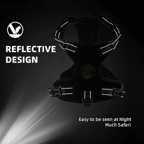 Miniatura 7 de Arnés para perro con bandera de México, suave, acolchado, reflectante, arnés ajustable para perros pequeños, medianos y grandes