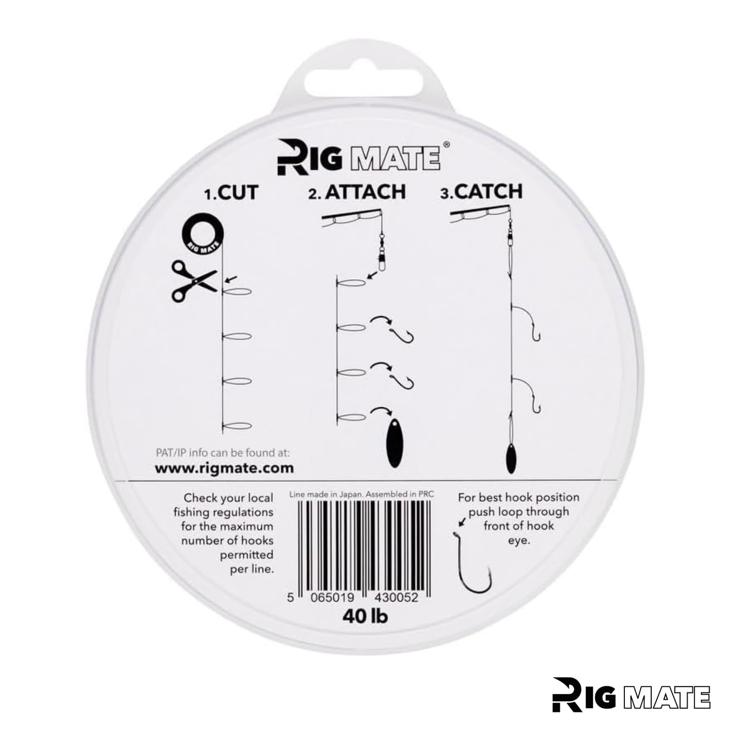 Aparejos de pesca con cuentagotas preatados, carrete de línea de pesca de prueba de 40 libras, 80 bucles de 18 pulgadas de distancia con tamaño de bucle de 5.5 pulgadas, perfecto para pesca de agua