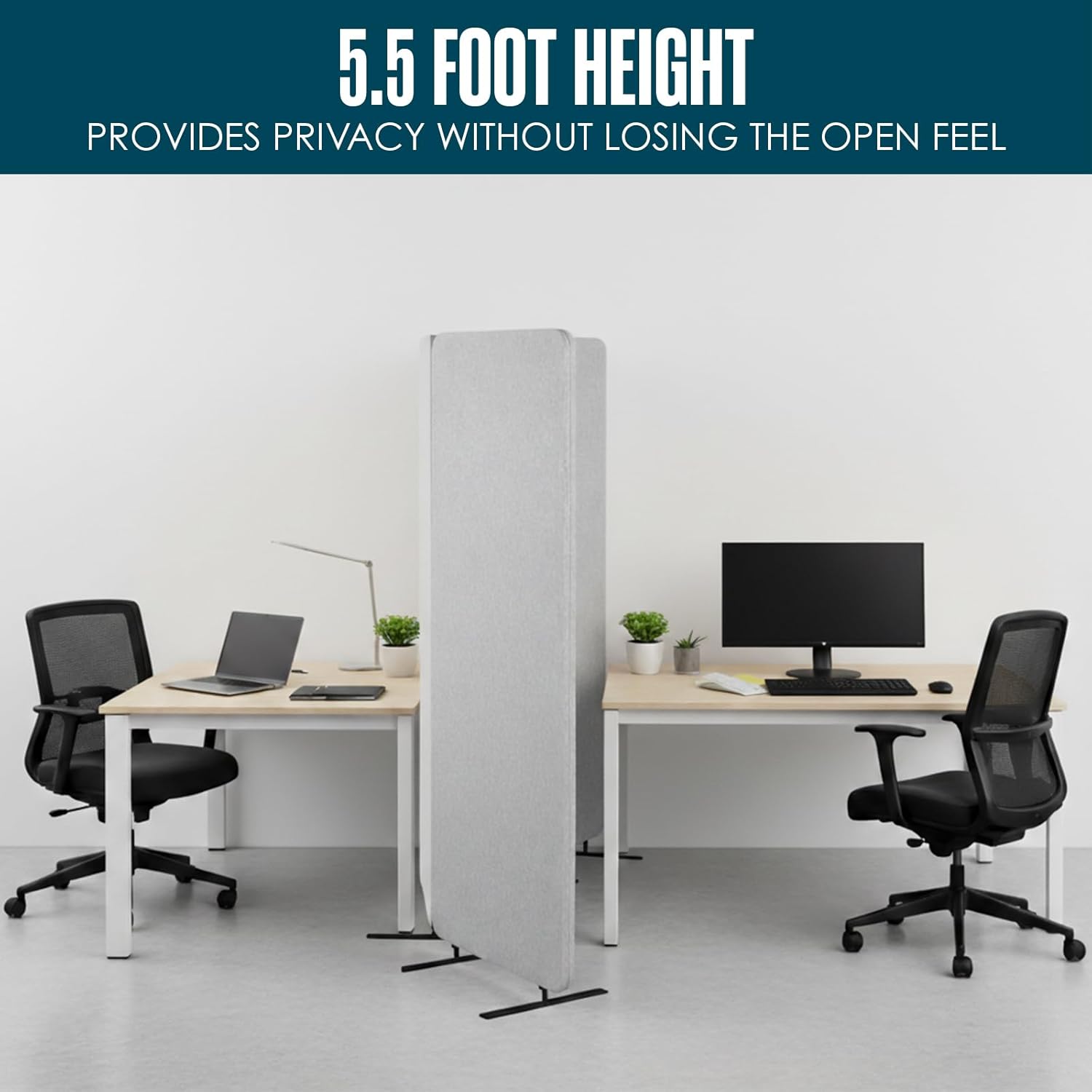 Houseables Partition Wall, Soundproof Room Dividers, Office Partitions, Sound Proof Dividers, Office Privacy Panel, Acoustic Privacy Panels, Noise Dampening Walls, Separator, Cubicle, Grey, 3PC, 72x67