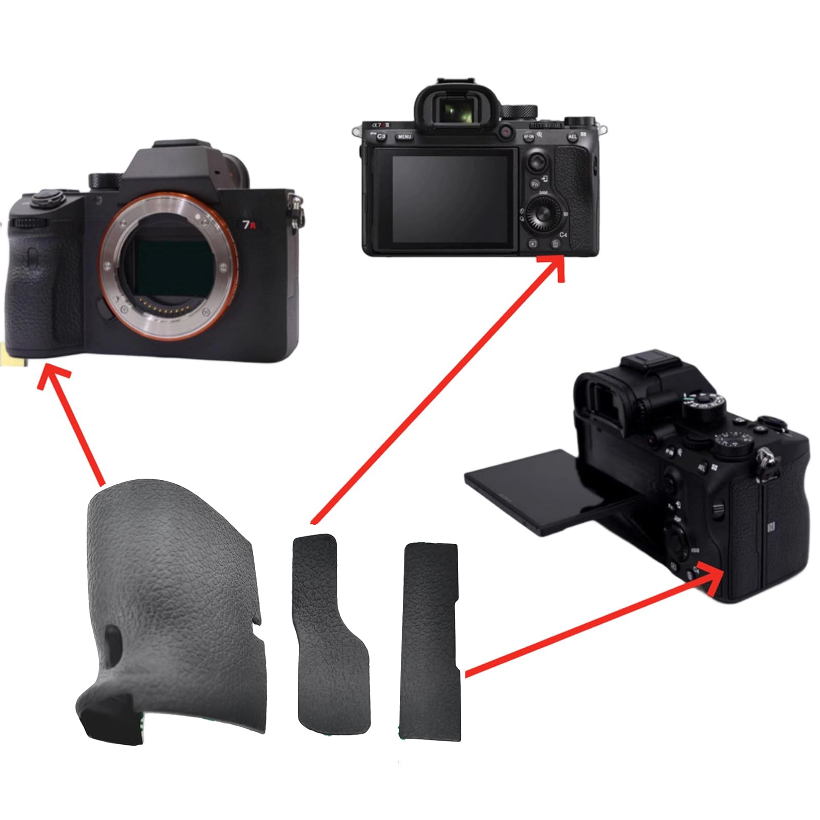 Ergonomische, gummierte Gummi-Kamera-Abdeckung, rutschfeste Oberflächen, leichte Schutzhülle für verbesserte Handhabung und Komfort, Ersatz-Frontschale
