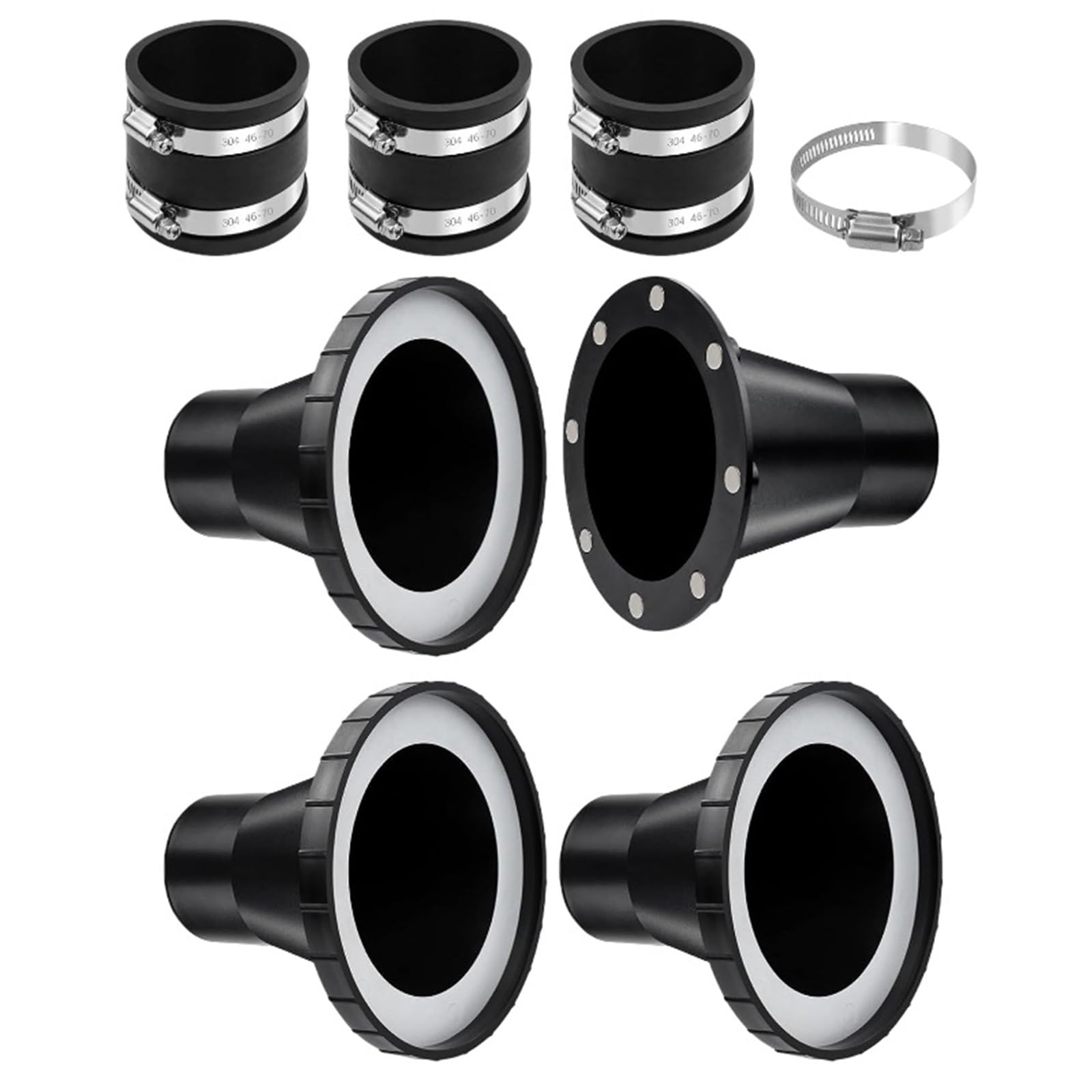 Nvoqilin 8Pcs Adapters Collection With 4Inch Hoses Fast Release Cutting Machines Planers Portable Collector Adapter