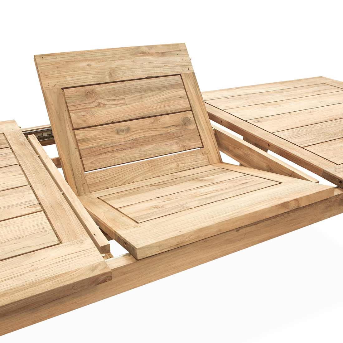 OUTLIV. Oxford Ausziehtisch Aus Recyceltem Teak – 200/260x100 Cm, Für Bis Zu 10 Personen, Wetterfest & Rustikal