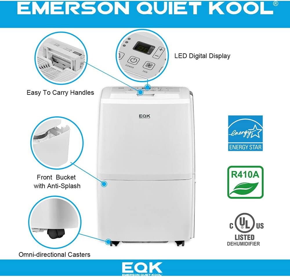 Home Emerson Quiet Kool EAD50E1 50Pint Dehumidifier White