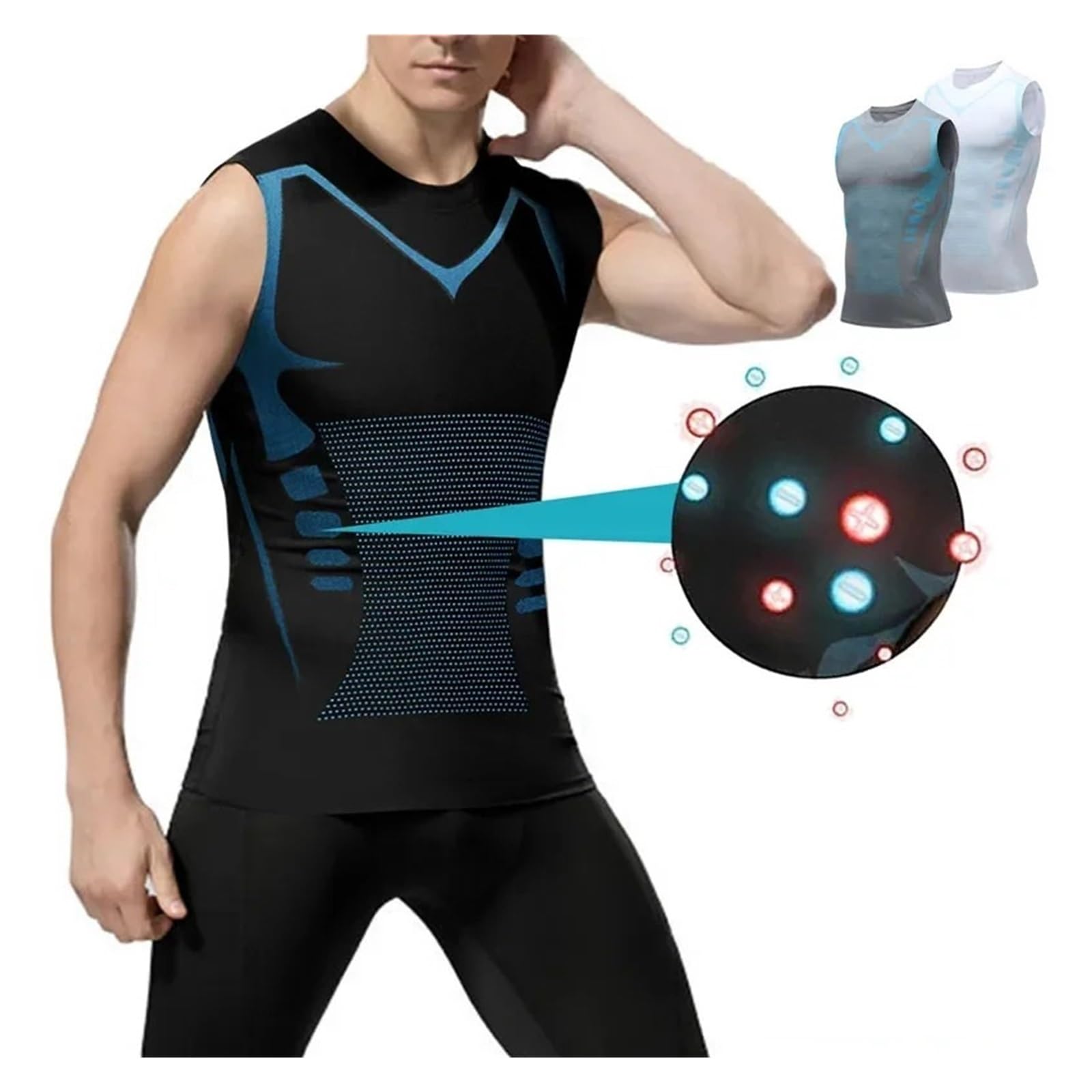 Copertura per Uomo Gilet Modellante for Uomo Tessuto for for Costruire Un Corpo Camicie Contenitive for La Pancia Canotta Fitness Allenamento Dimagrante Body Shaper