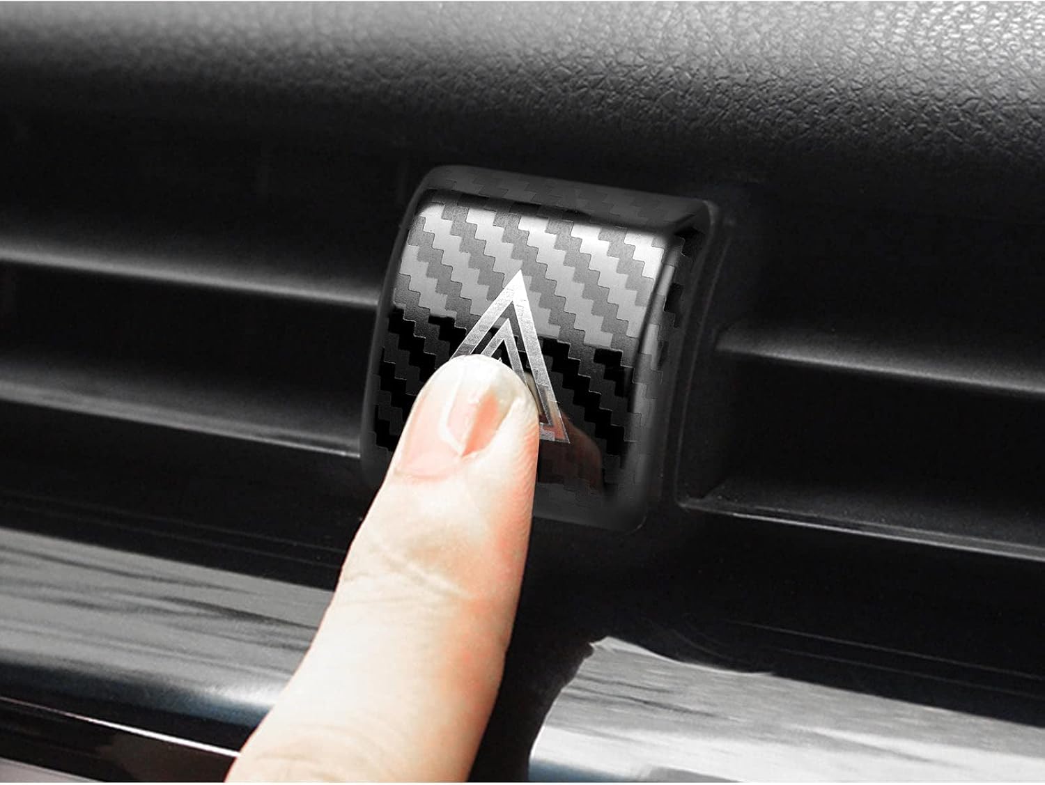 x xotic tech Interior Emergency Light Switch Cover Trim, Carbon Fiber Pattern Stainless, Compatible with Toyota Camry 2018-2020
