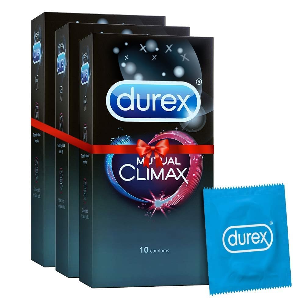 Durex Mutual Climax Condoms for Men & Women - 10 Count (Pack of 3) | Extra Dotted and Ribbed for Pleasure | Performa Lubricant for Long Lasting Climax Delay | Suitable for use with lubes & toys-picture-17