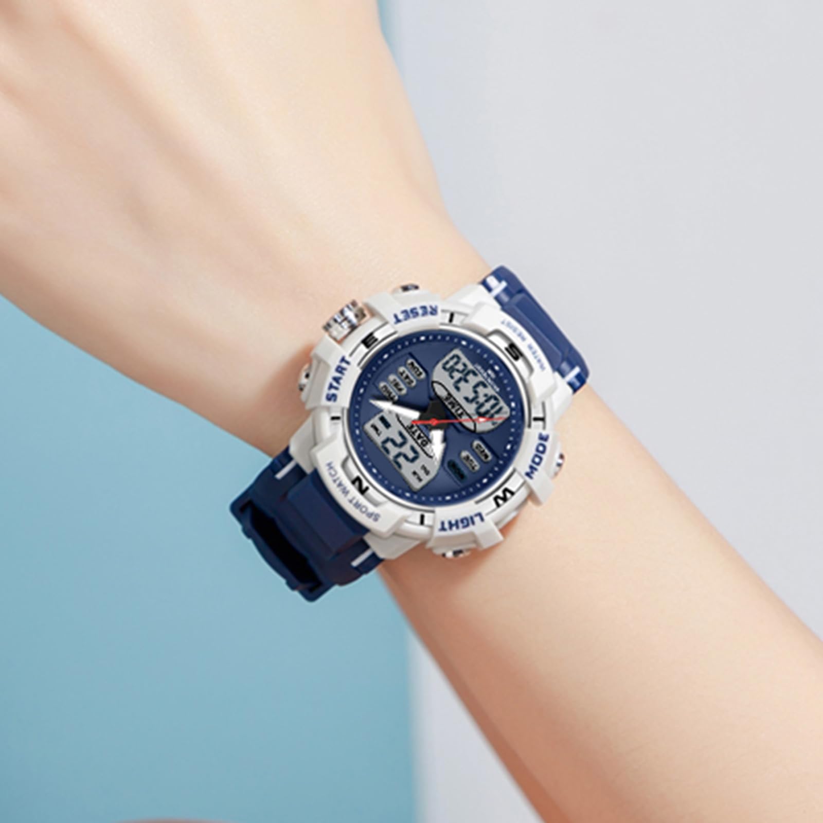 Reloj de pulsera digital para niños, reloj digital para mujer, resistente al agua, 5 ATM, reloj para niños y niñas, con despertador, calendario, customización, LED, cronómetro, 12/24 h, analógico,