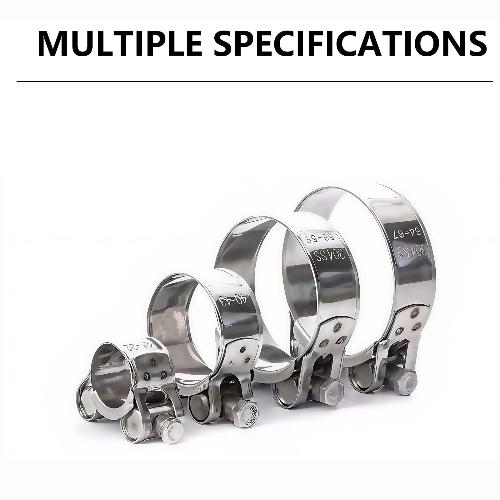 6 sztuk obejmy śrubowe ze stali nierdzewnej zakres mocowania 44-47 mm