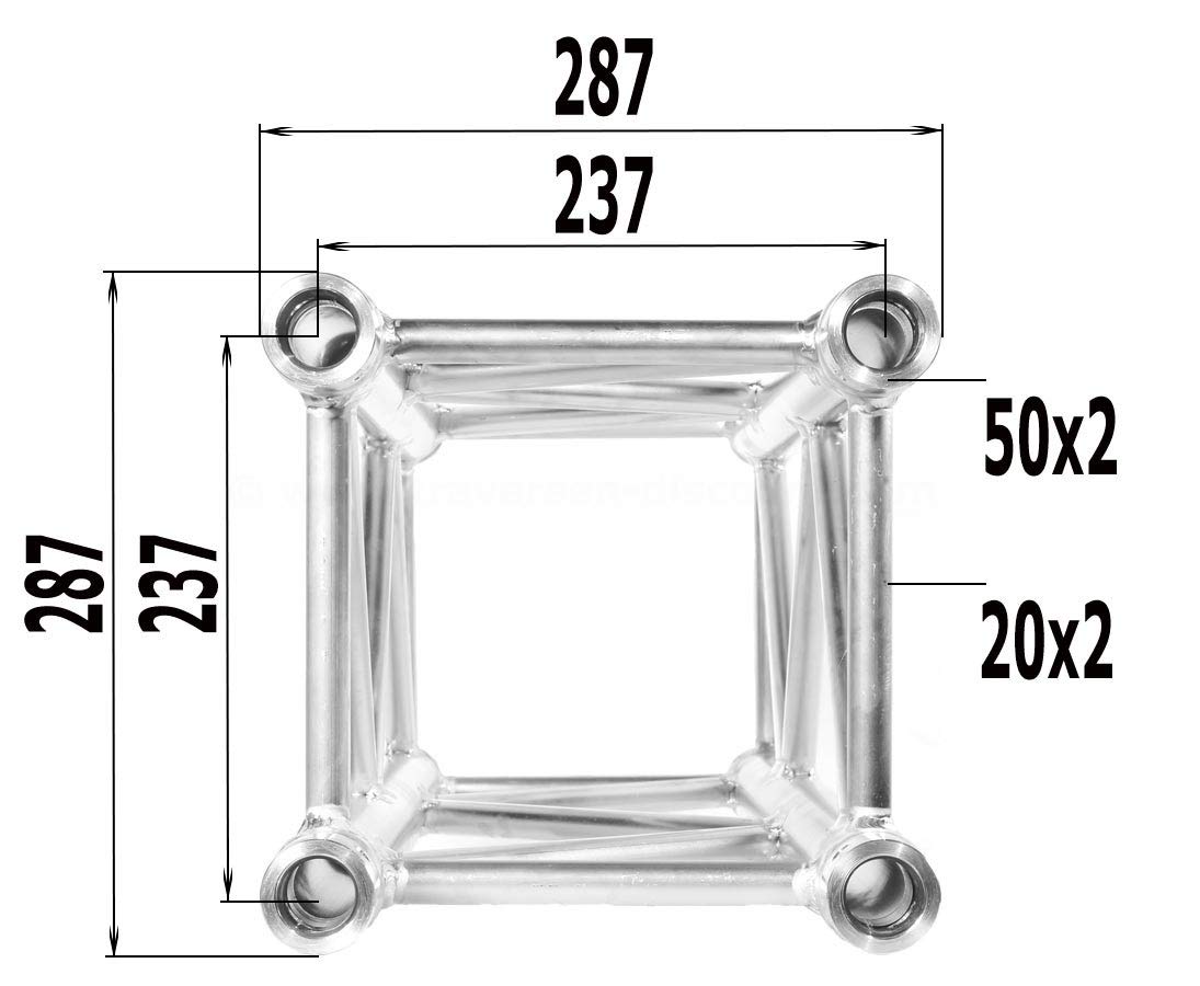 Alu System Trussing AST, Traverse 4 Punkt, Messestand Truss T290-4, Länge 100cm