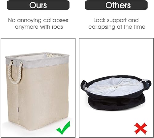 Miniatura 7 de DYD Cesta de lavandería con asas y soportes pequeñagrandealta para niños y niñas, plegable, forro integrado para dormitorio, almacenamiento de ropa