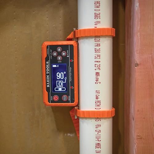Miniatura 9 de Klein Tools 80036 Kit de herramientas de nivel, electrónico digital de nivel y ángulo con correas de plomero, ángulos programables, base magnética