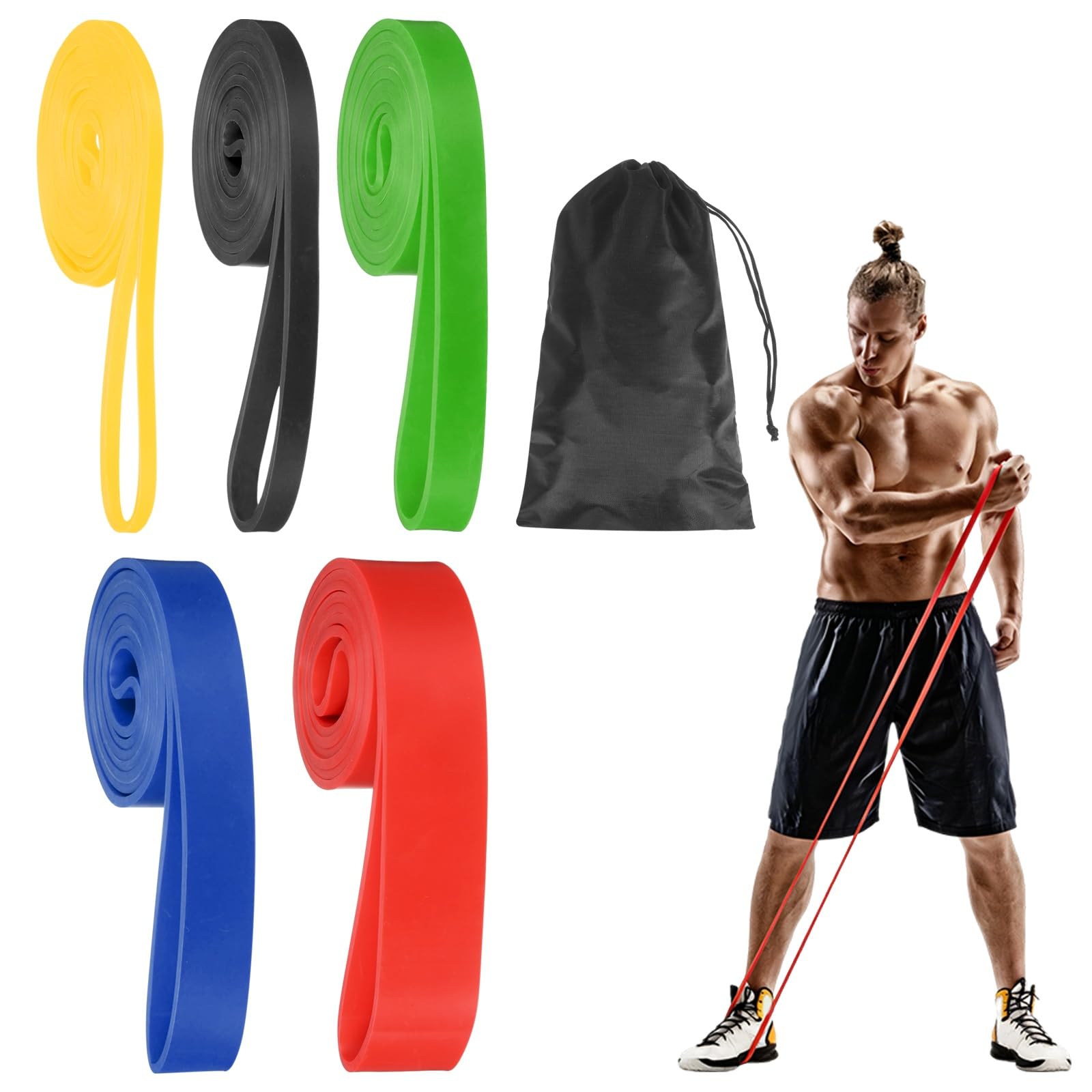 Bandas de resistencia para entrenar, bandas de dominadas, correas de asistencia para dominadas con bolsa de transporte para el hogar/gimnasio