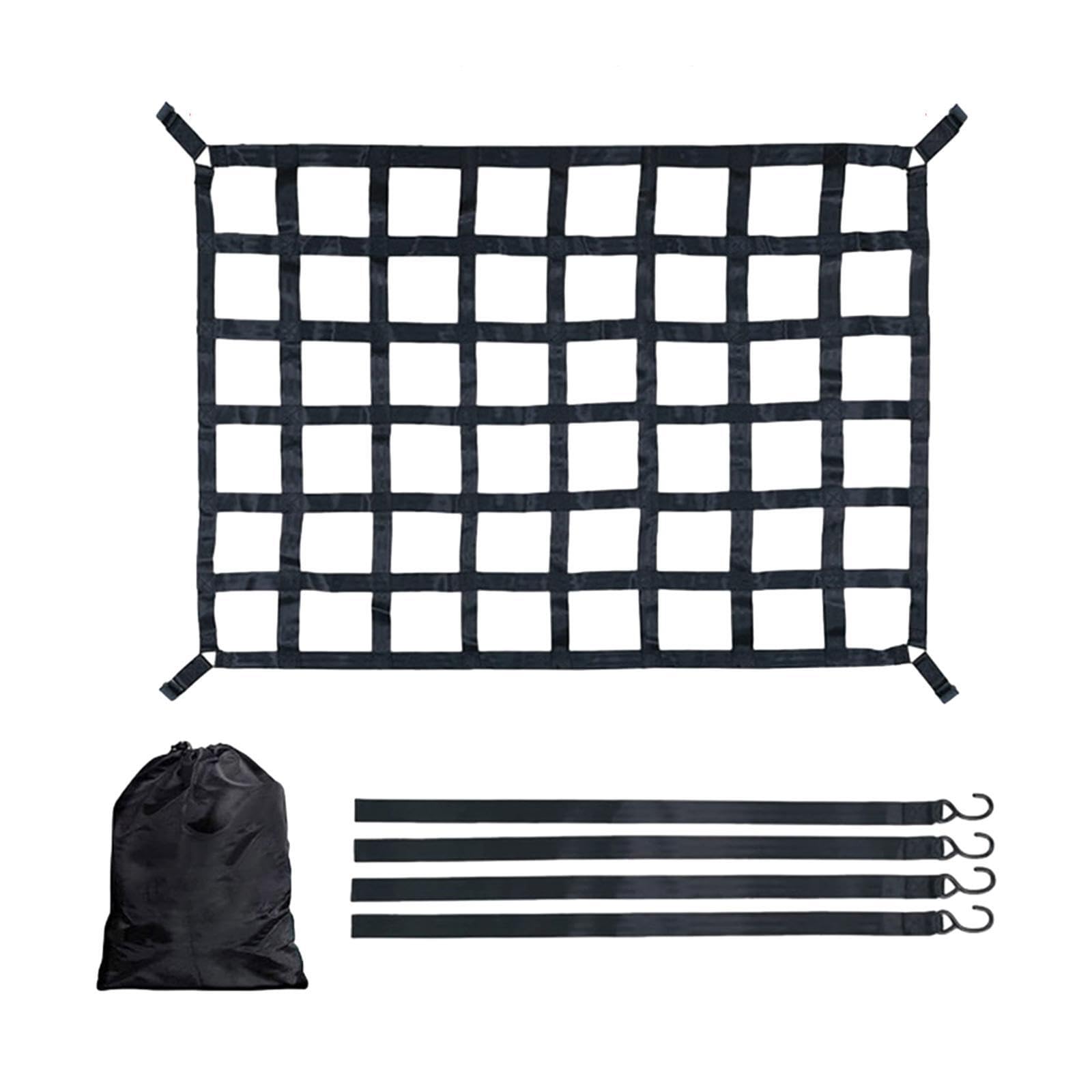 Filet de Chargement Robuste pour Porte-Bagages de camionnette, Organisateur en pour Maille avec Boucles et Cordes élastiques pour Une stabilité optimale.