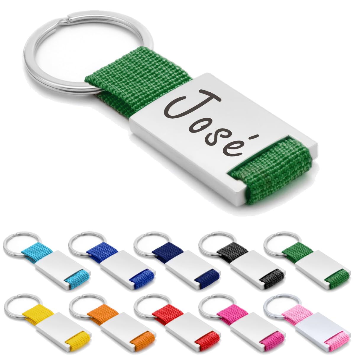 ibera gifts - Llavero personalizado Metal/Tela - Regalos originales personalizados Mujer, Hombre, Parejas, Novios, Amig…