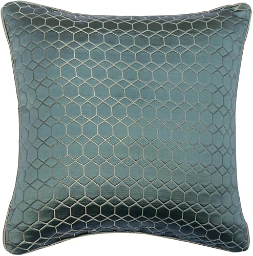 Miniatura 9 de The HomeCentric Funda de cojín, color azul, de 20 x 20 pulgadas, funda de almohada de seda artística, conchas marinas y almohadas con cuentas para