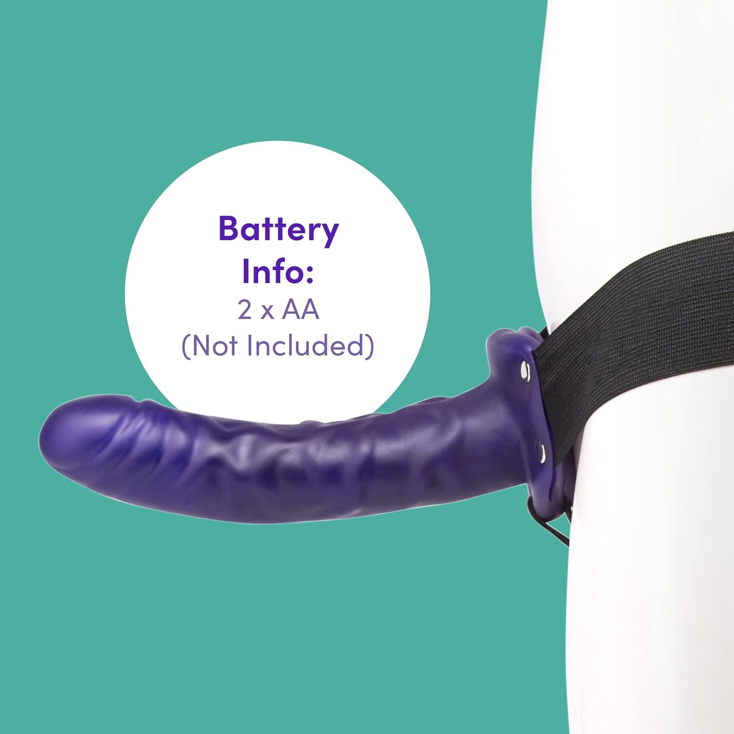 Lovehoney Perfect Partner Vibrating Strap On Dildo - 8 Inch Realistic Strap On for Pegging - Thick Elastic Waistband Holds Wired Remote Control - 3 Speeds & 7 Vibration Patterns - Purple