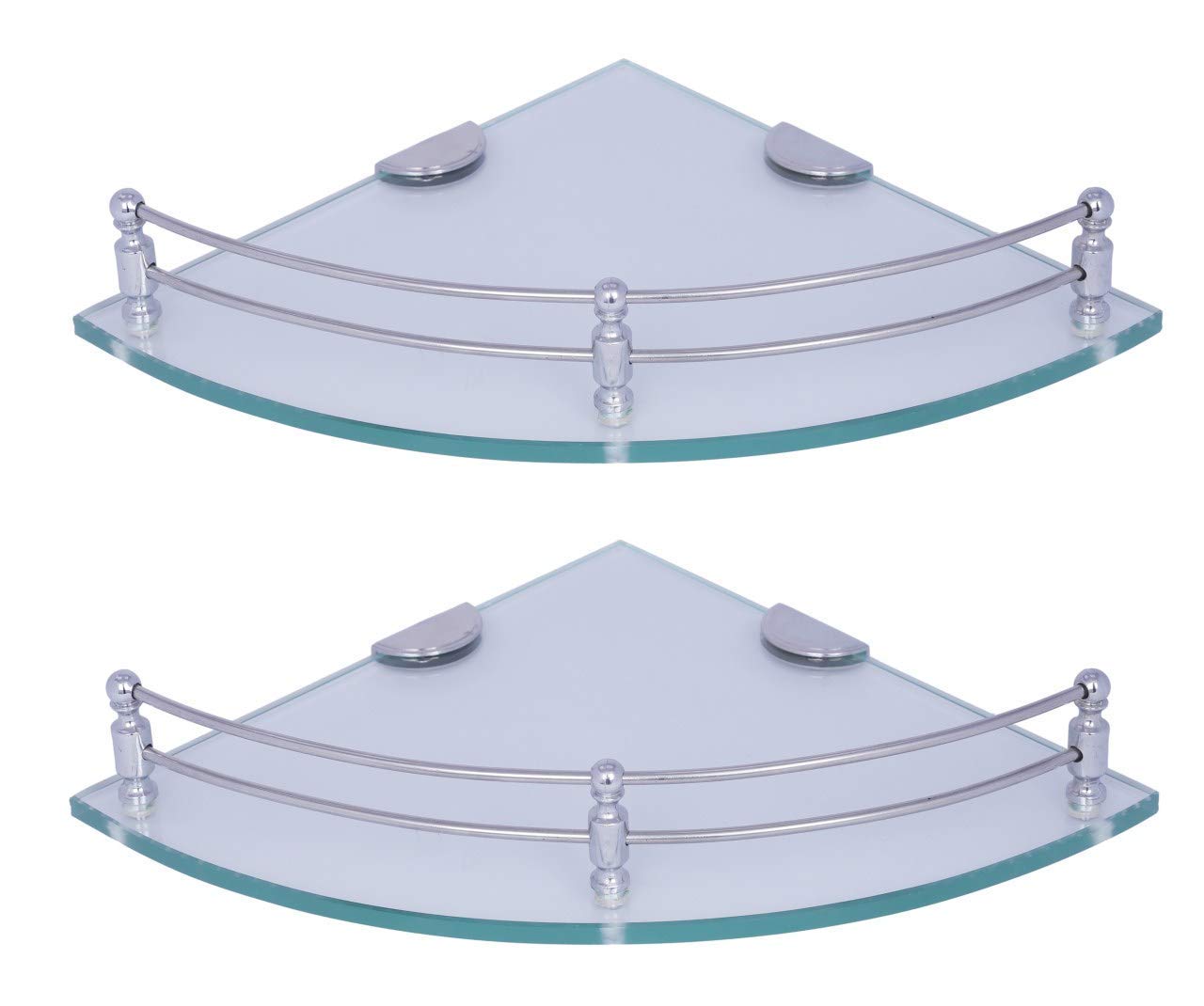 Planet Premium Corner Glass Shelf for Bathroom/Living Room Shelf/Corner Stand for Bathroom Racks & Shelves Wall Mounted Bathroom Accessories for Home Decor - Pack of 2 (9x9 Inch, Glossy) (B0761R6QC8) Amazon Price History, Amazon Price Tracker