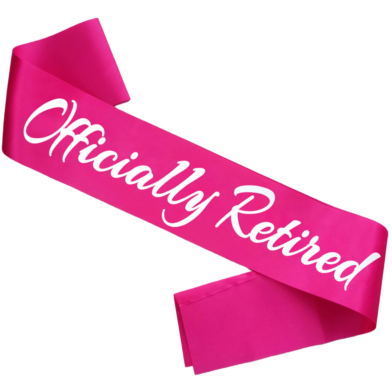 HUBEISIYU Officially Retired Sash, Reitrement Sash for Men and Women Retirement Party Decorations Supplies, Hot Pink + Silver(Officially Retired)