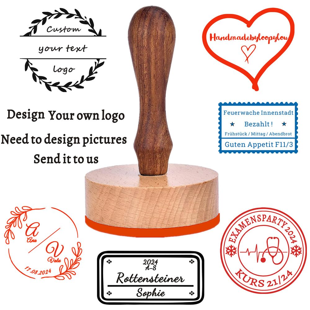 Jswlywmtpj Wooden Custom Rubber Stamp For Business Logo Address Labels，Provide Your Own Picture Custom Stamp Multi-Size (Square-3.14X1.97inch / 80X50mm)