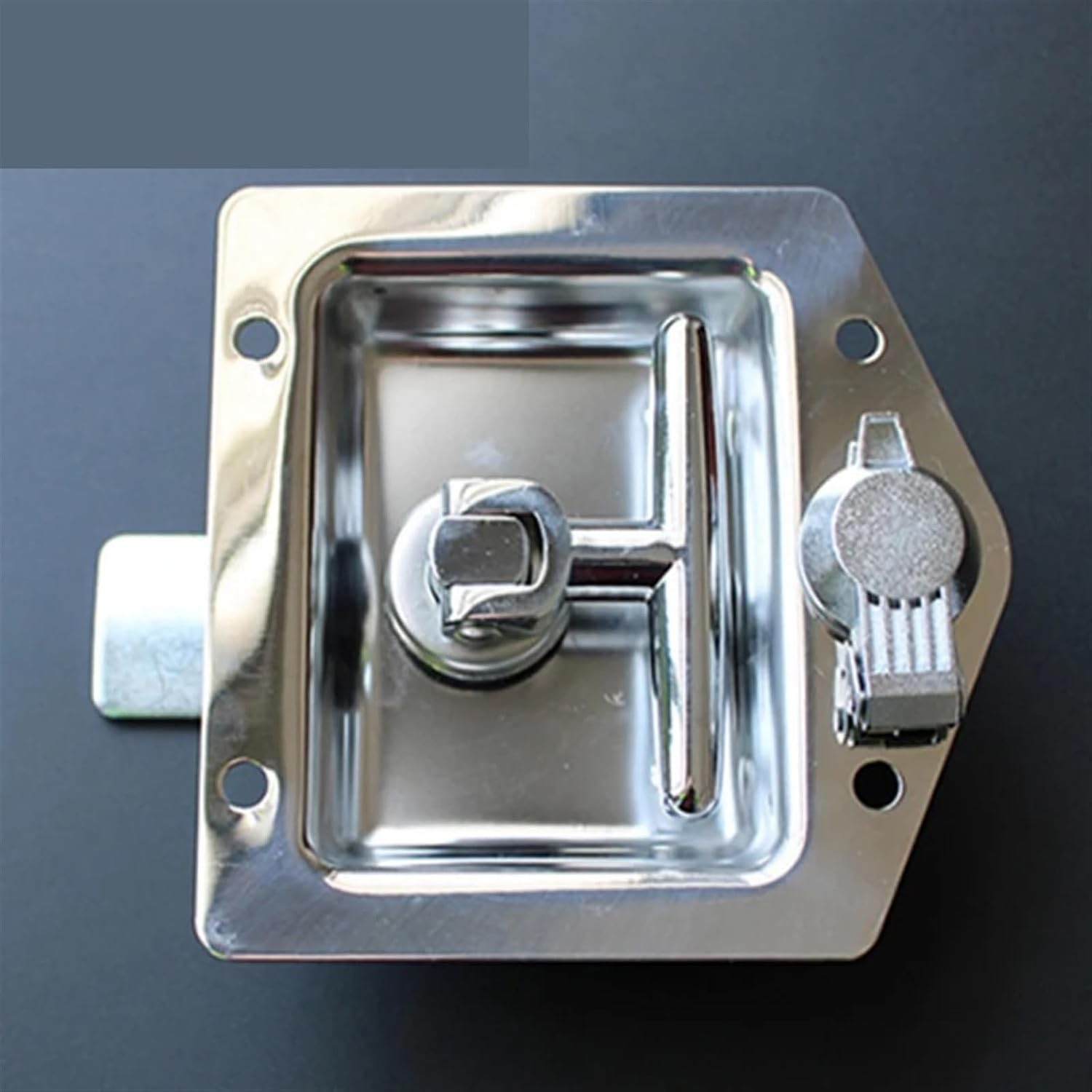 Stainless Cabinet Handle Lock for Truck Bus RV Trunk Boat Car Eletrical Storage Box Train MS211 1Pcs(Flat Piece)