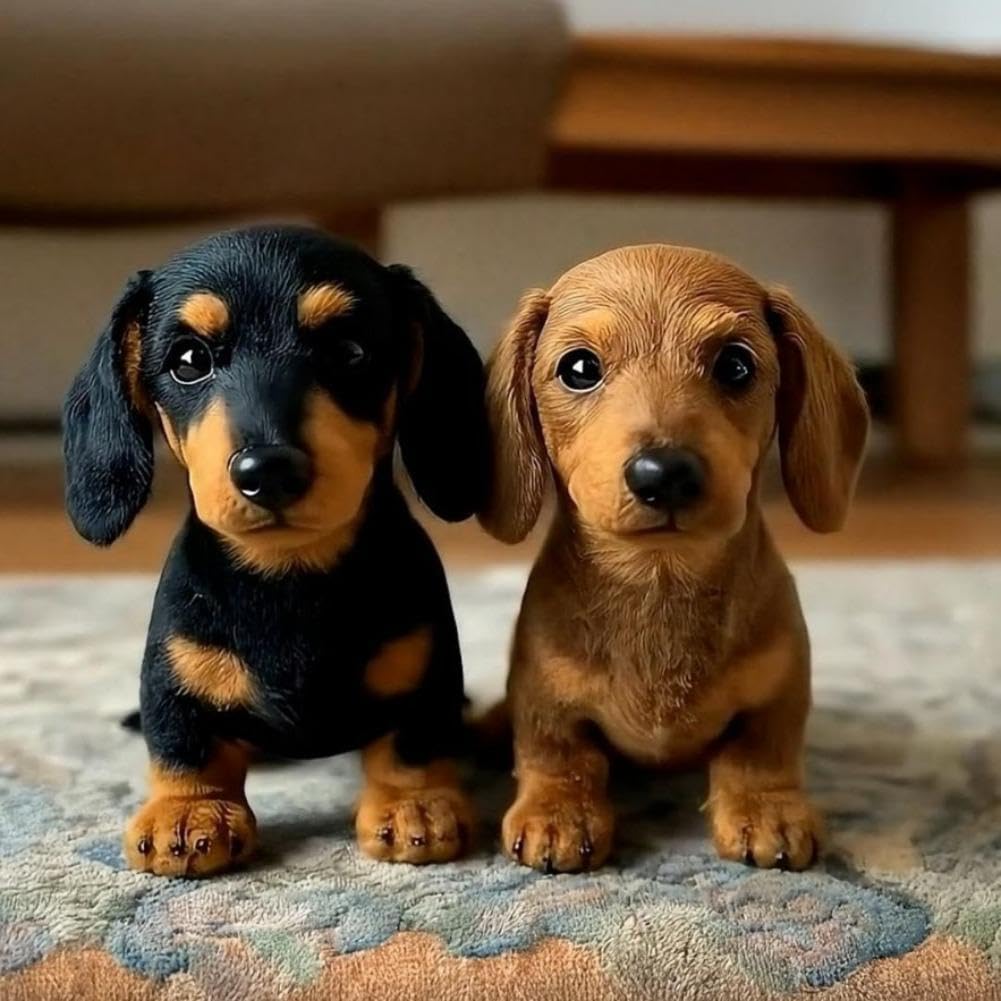 Dachshund - Juguete realista para perro salchicha, reconfortando las emociones de las personas, promoviendo la armonía familiar, decoración interior del hogar (negro Dachshund - Juguete realista para perro salchicha, reconfortando las emociones de las personas, promoviendo la armonía familiar, decoración interior del hogar (negro