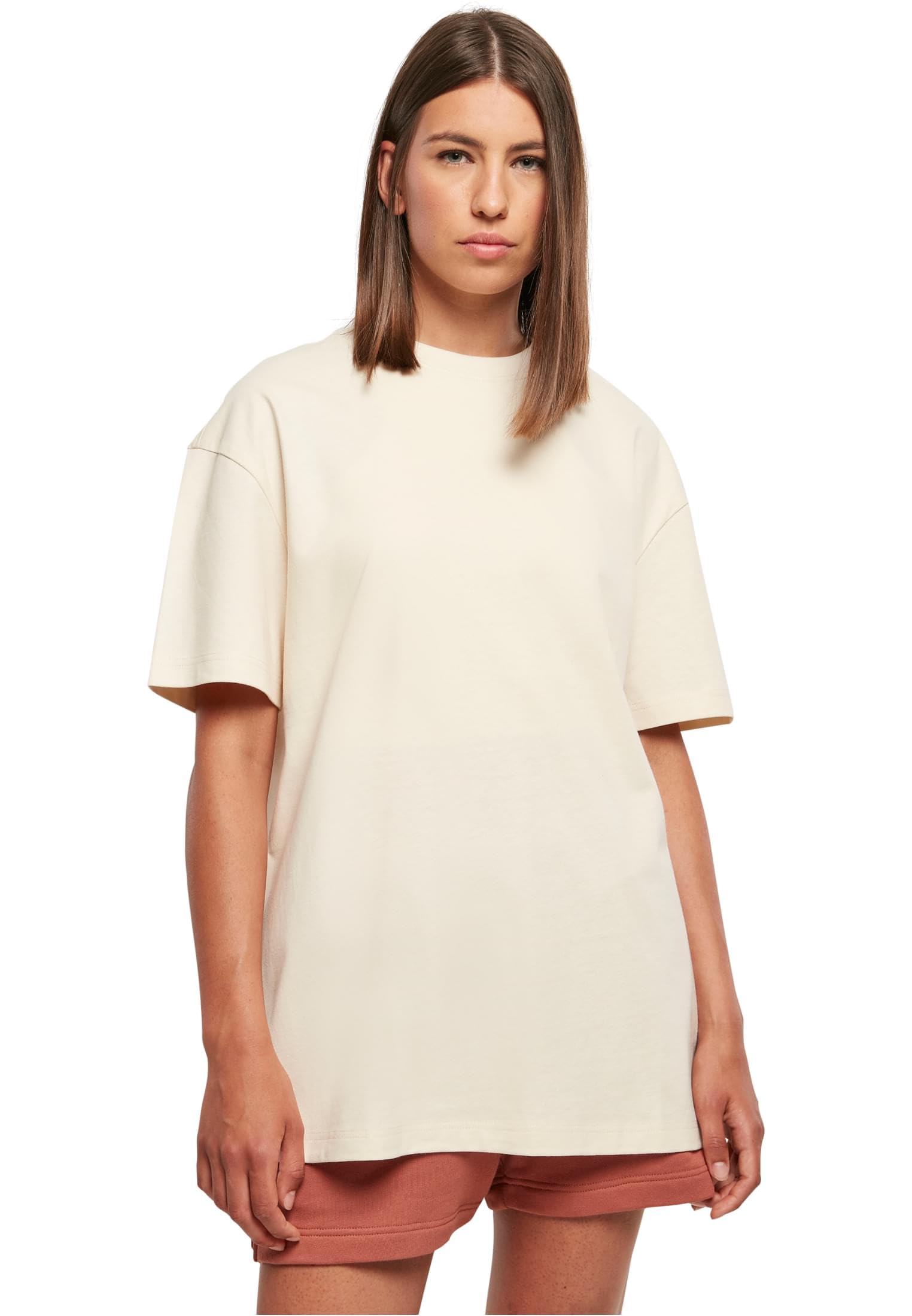 Urban Classics Women's Ladies Oversized Boyfriend Tee T-Shirt, Whitesand,