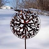 Chalily Tree of Life Garden Wind Spinner Outdoor Spinners for Yard Decoration and Sculpture Extra Large Metal Spinning Kinetic Art Giant Lawn Decorations Solar Wind Power Sculptures Decor no Motor