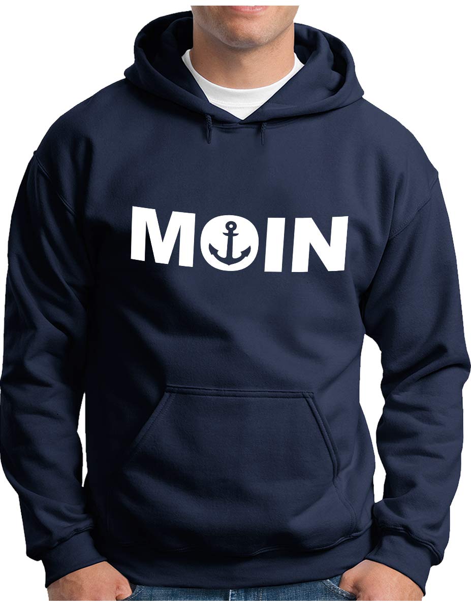 OM3 Moin bluza z kapturem z kotwicą | męska | hasło morze hasło wybrzeże Statement Północ | sweter z kapturem S - 4XL
