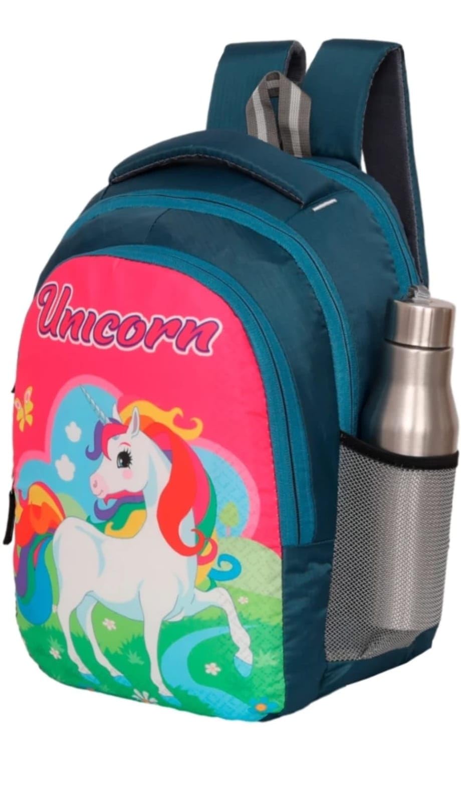 Polyester School Backpack, 30 Litres, Unicorn Print, for Nursery to 5th Standard Boys and Girls (Green) (B0D84D4WJY) Amazon Price History, Amazon Price Tracker