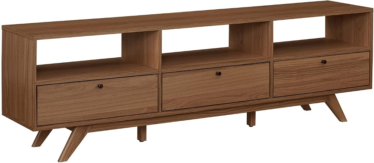 Walker Edison Kimi Mid Century - Soporte de puerta abatible minimalista y moderno para televisores de hasta 85 pulgadas, 70 pulgadas, color moca