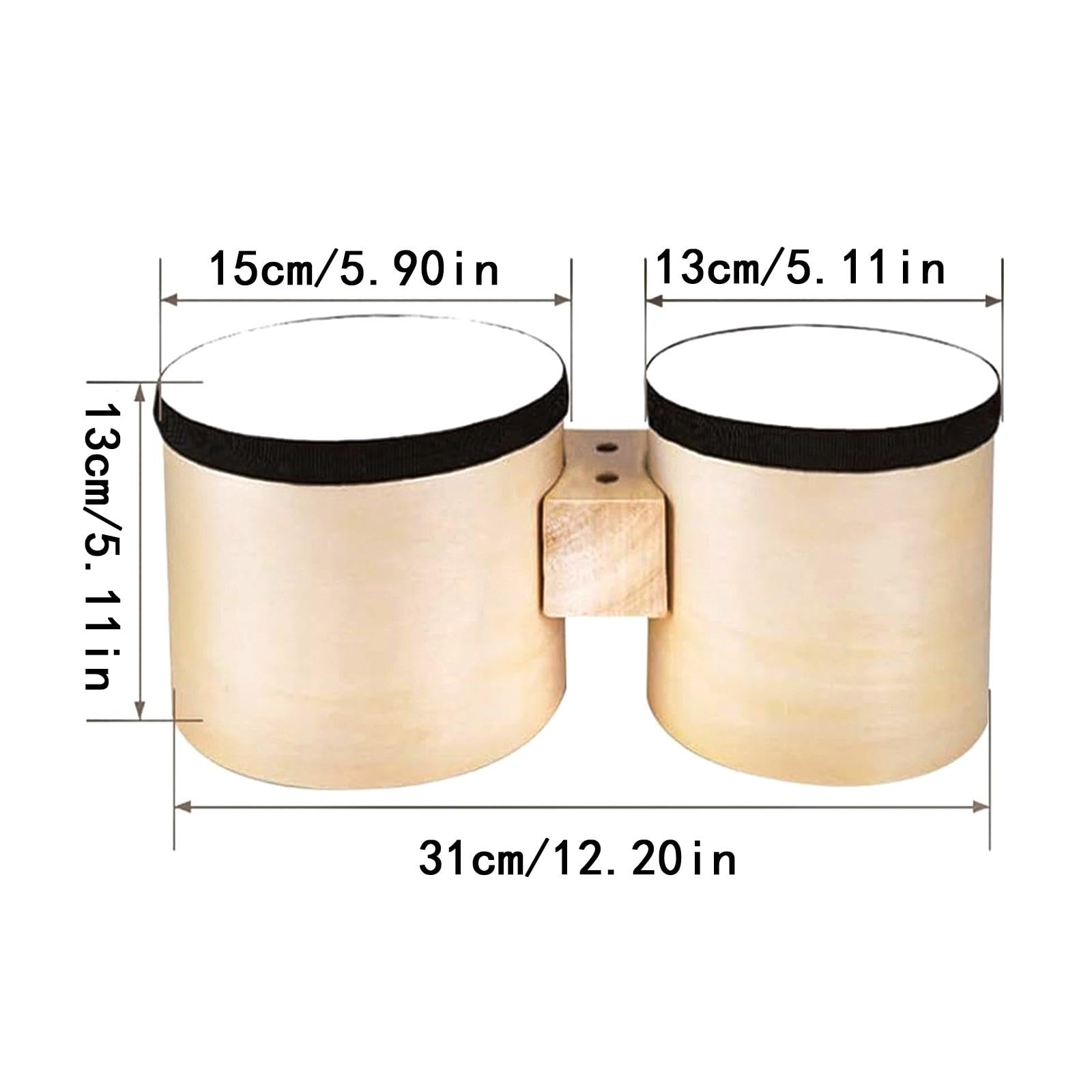 Oshhni Mini-Bongo-Trommel, Tamburine, attraktiver Klang, tragbare Holz-Handtrommel, Bongos für Erwachsene, für Aufführungen, Früherziehung 1–3
