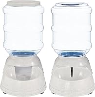 Vista 4 de Yaxa Basics Dispensador automático de agua para perros y gatos con alimentador por gravedad, paquete de 2, pequeño, capacidad de alimentos de 6