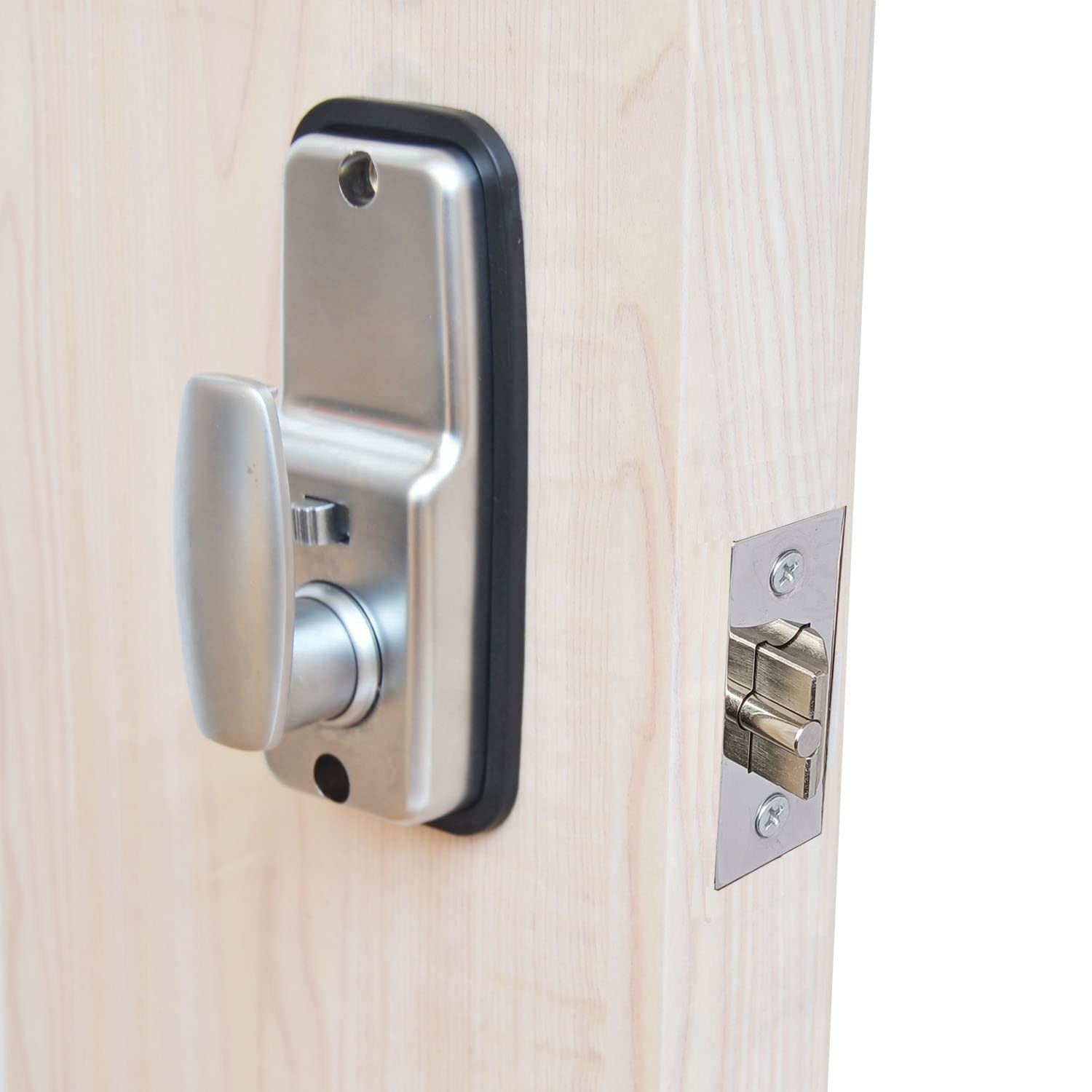 Cerradura digital para puerta con código de bloqueo de HomeSecure, resistencia meteorológica, cromada,plata