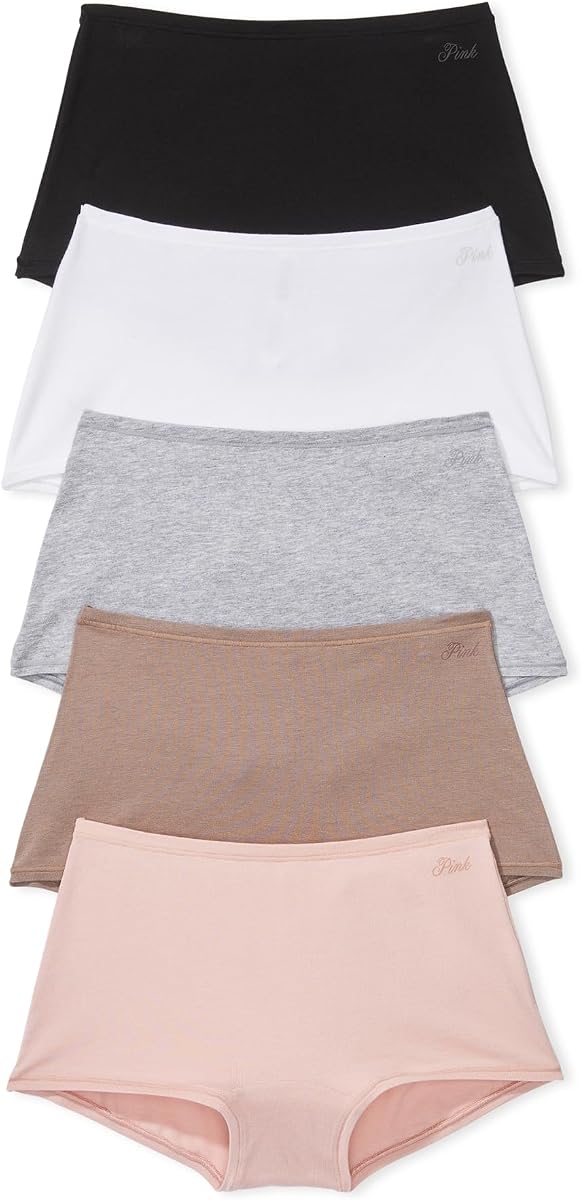 Victoria's Secret PINK Pack de braguitas estilo boyshort de algodón para mujer