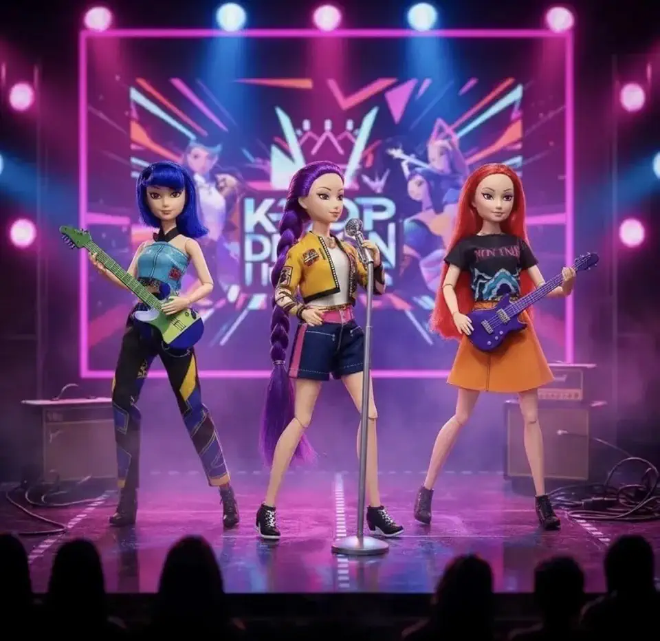 Boneca Guerreiras, Kit com 3 Unidades, Cabelos Coloridos, Roupas e Acessórios Fashion