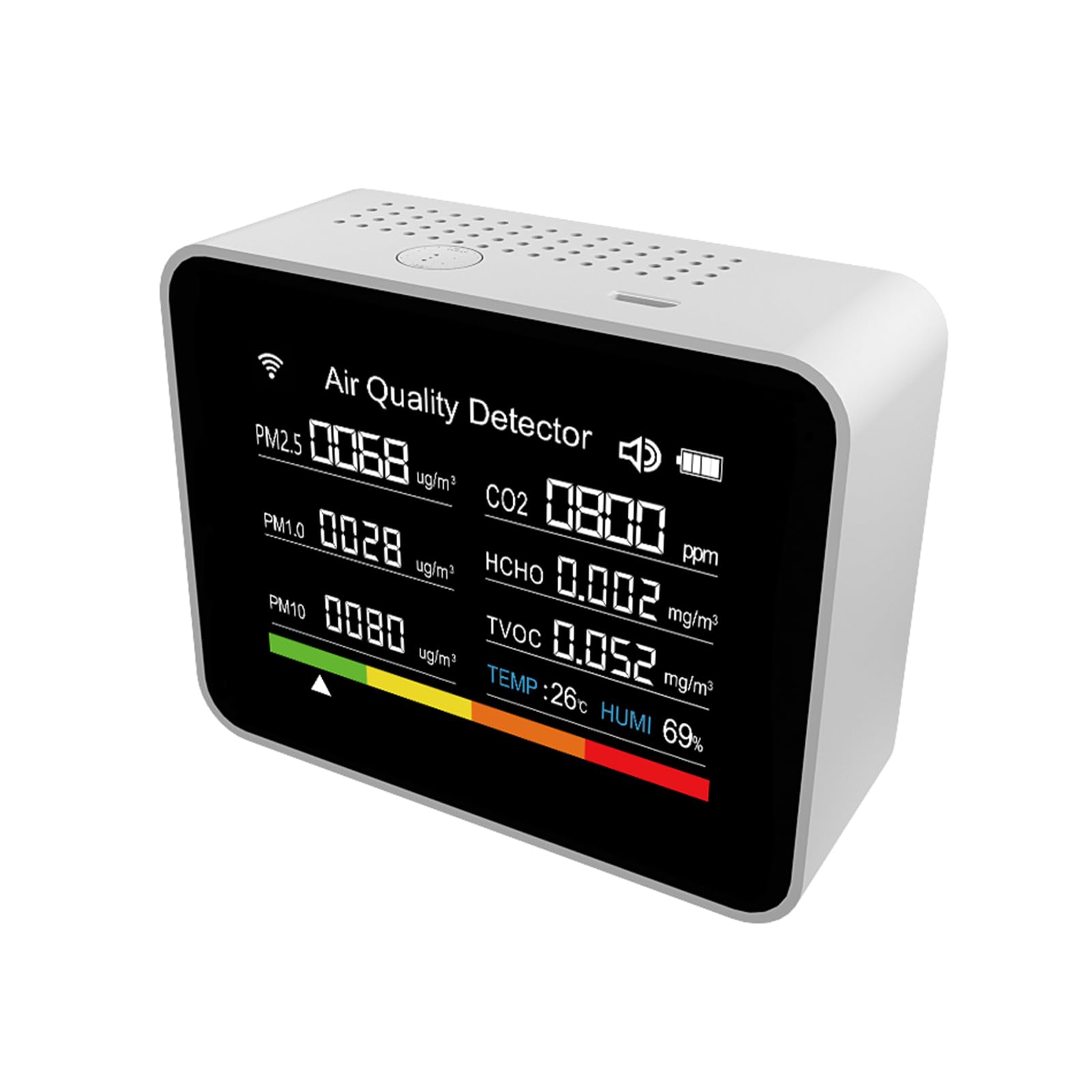 Innovatives Hygros Thermometer Gauges Humidity Meter 13 in 1 Air Qualities TVOC HCHO Meter for PM2.5 PM1.0 PM10 CO2 Digital Hygrometer