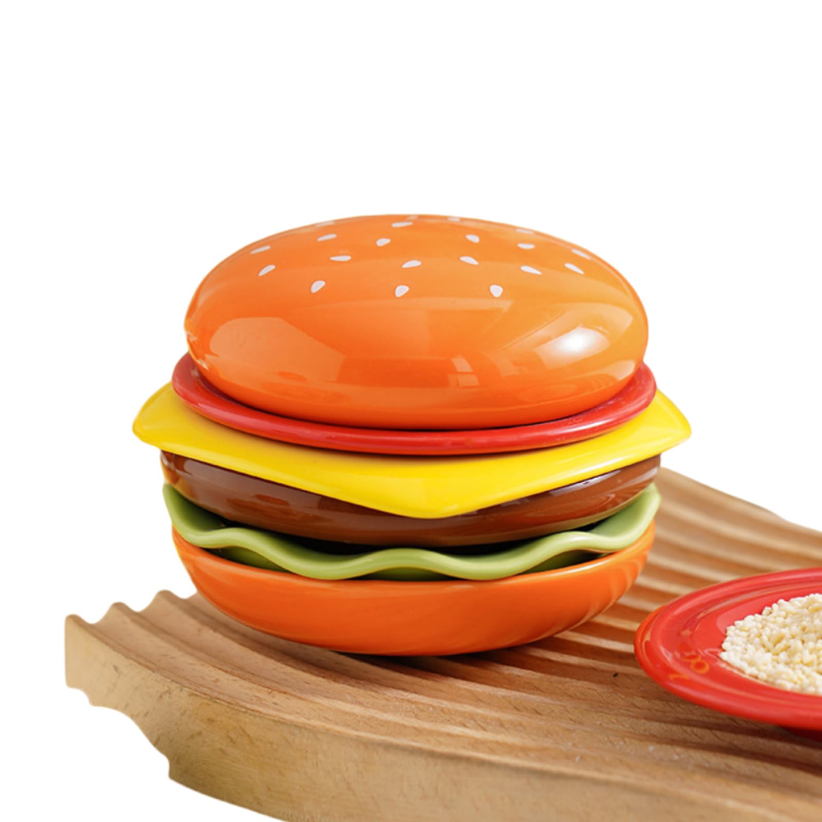 Amazon.co.jp: ハンバーガープレートセット、かわいい積み重ね可能な