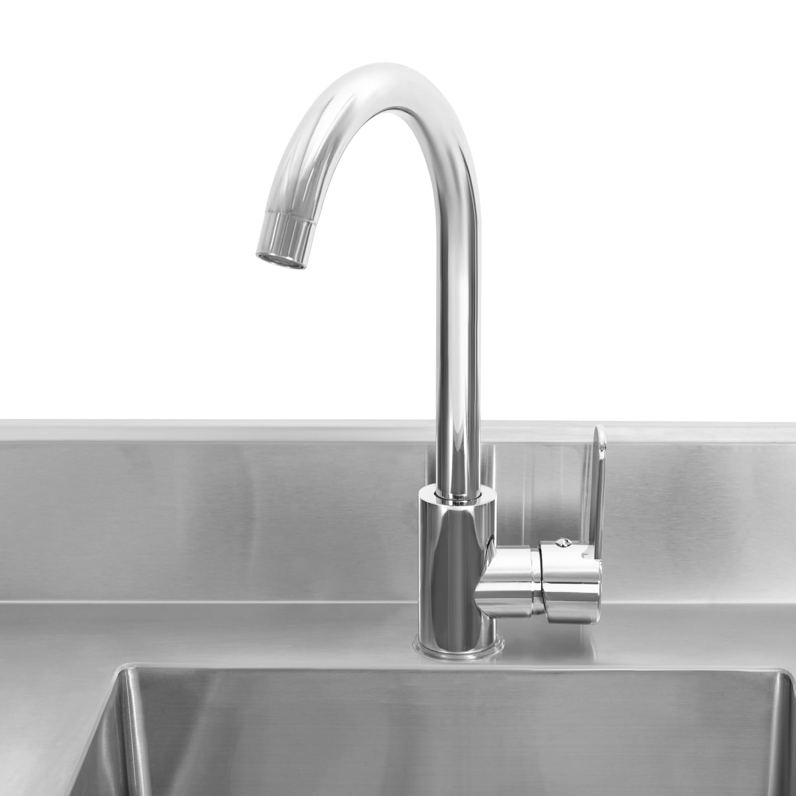 Fregadero independiente de acero inoxidable con soporte y grifo, 1 lavabo grande y encimera, juego completo para exterior, patio trasero, cocina, restaurante, jardín