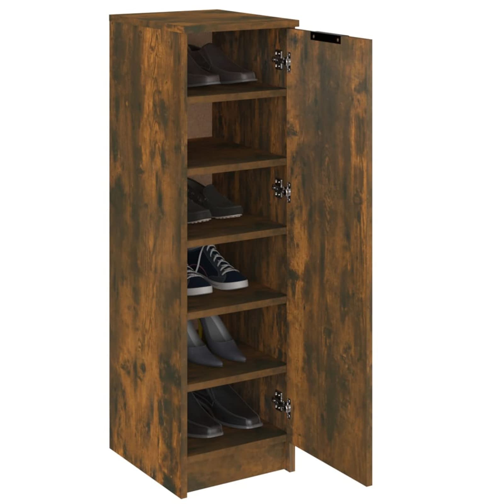 Homgoday Scarpiera Rovere Fumo 30x35x100 cm in Legno Multistrato, Scaffale Portascarpe Organizzatore per Scarpe Stoccaggio Salva Spazio per Corridoio,Mobili Interni/Esterni
