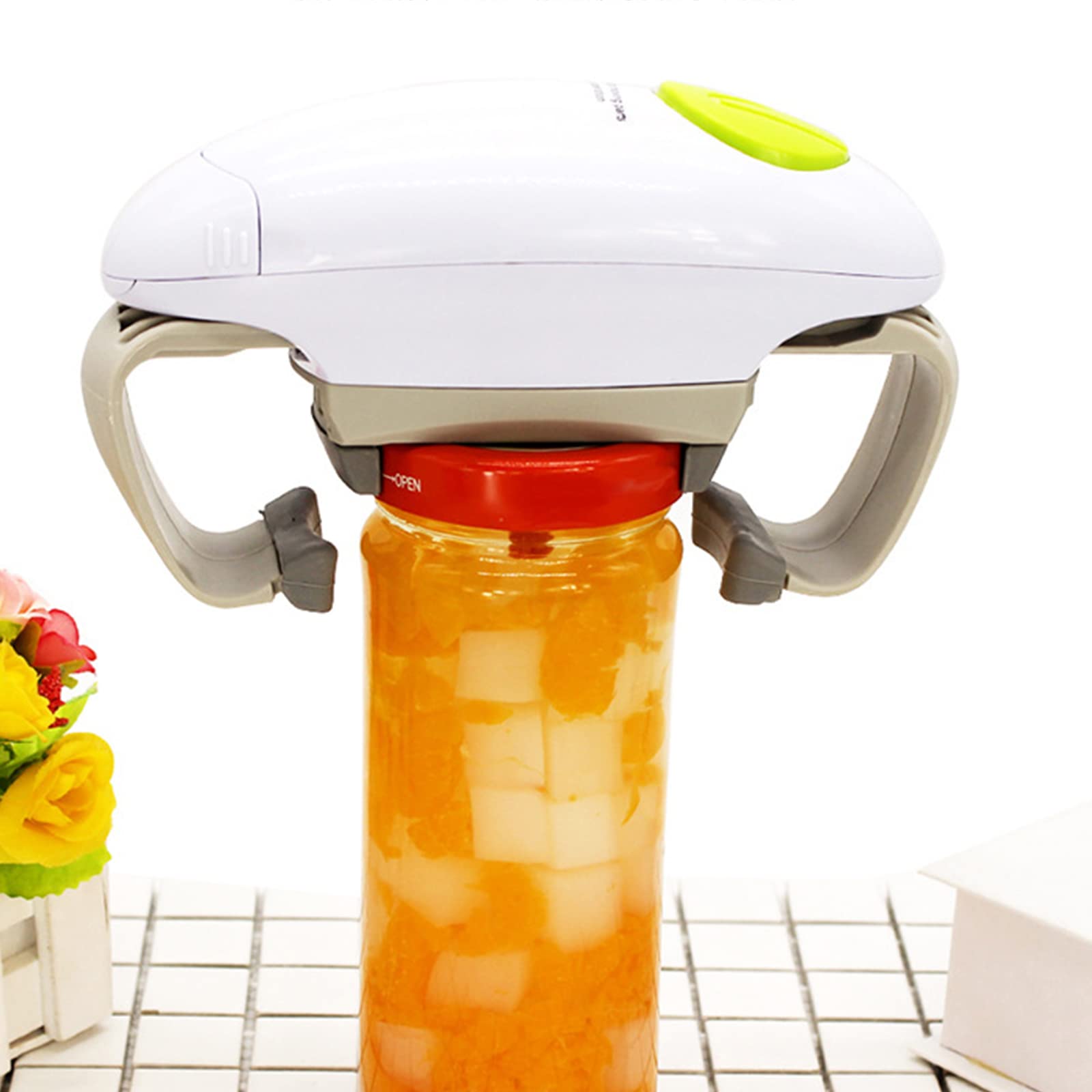 Ouvre-Boîte Ouvre Bouteille Electrique Automatique One Touch Tout Conserve Bocaux Multifonctionnel à Pile Maison Fête Mariage