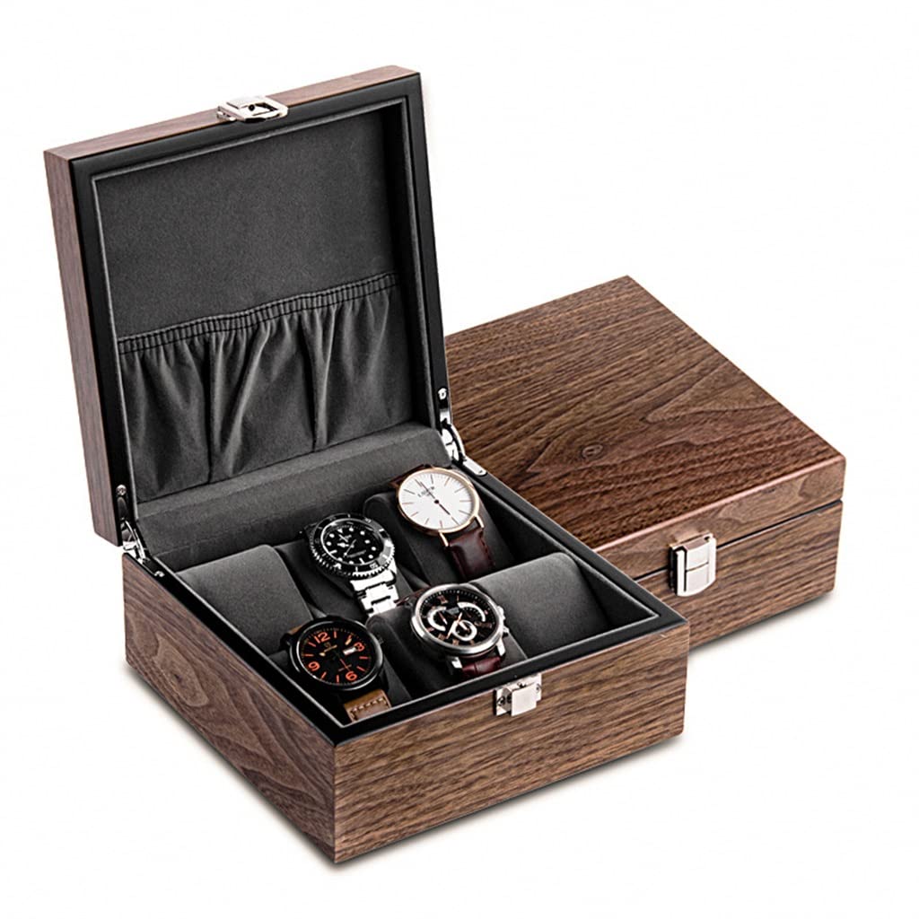 Caja de colección pulsera reloj mecánico marrón for hombre(A)