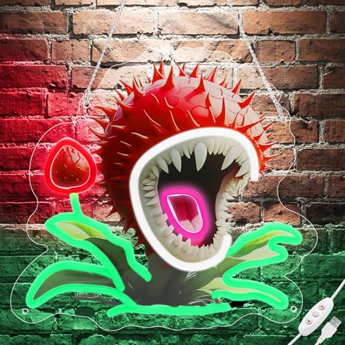 Image of Chomper LED Neon Lights for Bedroom Wall Decor - RGB Gamer Room Sign with USB - Chomper Style Wall Lamp for Boys, Kids, Party Setup & Cool Game Room Design
