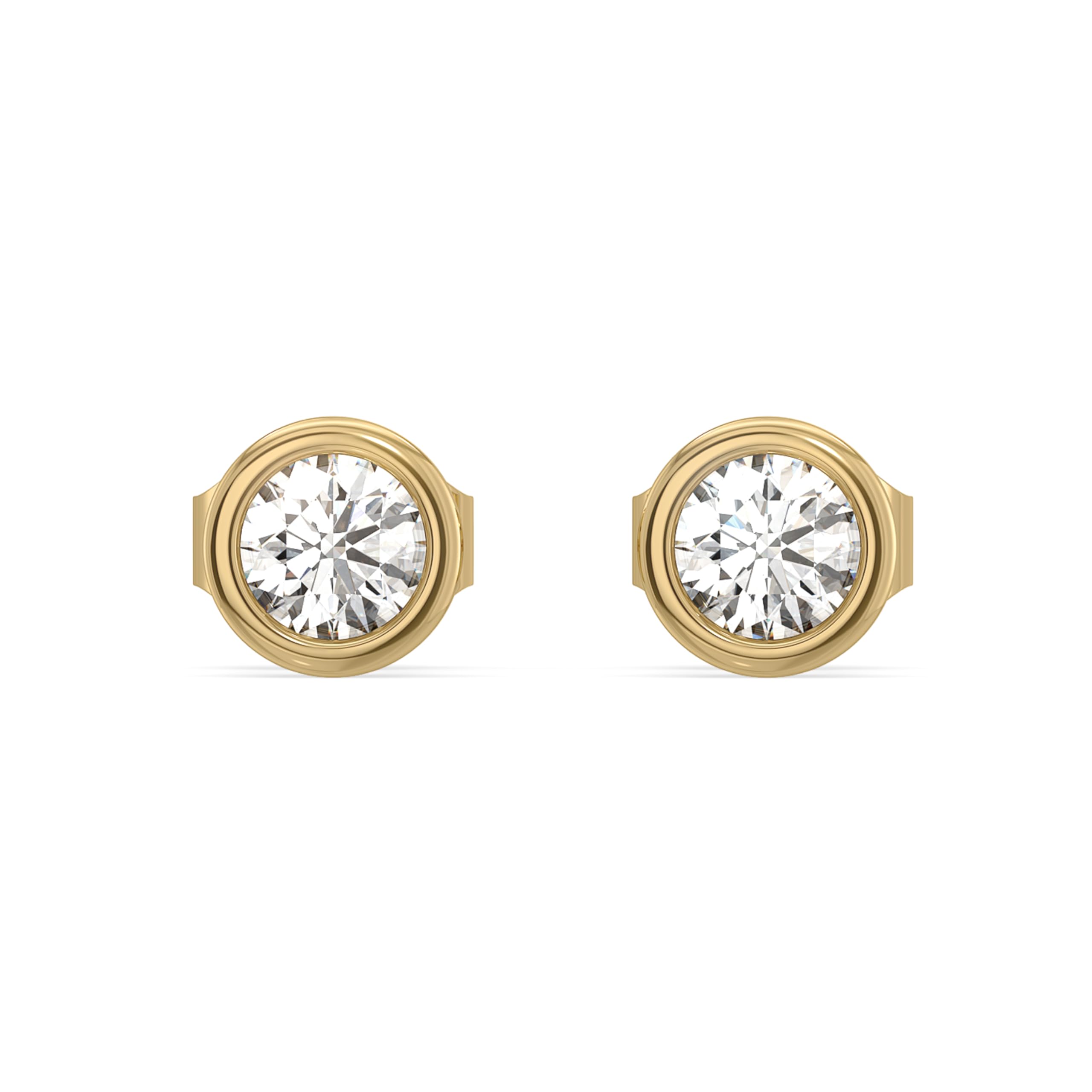 Eternal Shine Solitaire Stud Earrings Hypoallergenic in 18kt Yellow Gold Vermeil on 925 Sterling Silver in Ready to Gift Jewelry Box-fine-jewelry-image-48