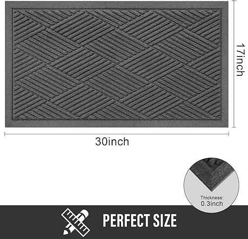 Miniatura 7 de Tapete resistente para puerta delantera, absorbente, resistente a la suciedad y a la suciedad, para interiores y exteriores, resistente a las