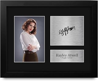HWC Trading Hayley Atwell Captain America Peggy Carter Framed Gifts Printed Signed Autograph Picture for Movie Memorabilia Fans - US Letter Size
