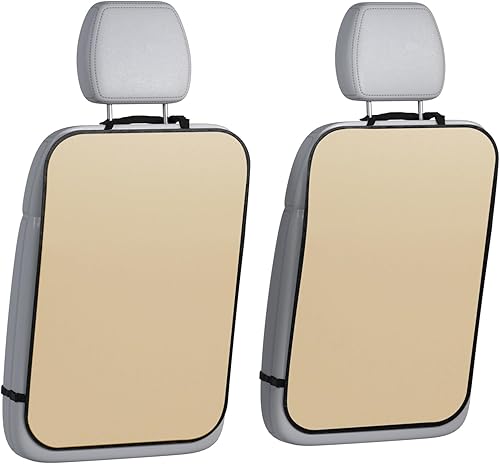 lebogner Funda de asiento trasero para niños, paquete de 2 Kick Mats protectores de asiento trasero, accesorios de viaje para el interior del
