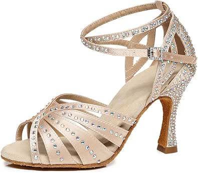 Latijns-Amerikaanse dansschoenen Dames Strass Open Teen Salsa Bachata